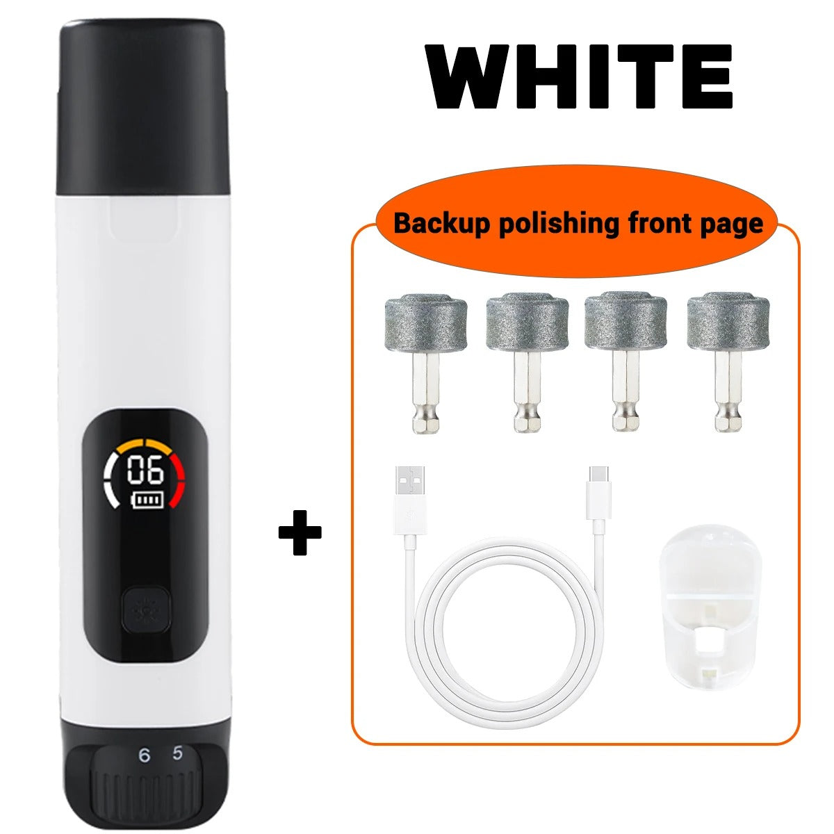 Electric pet nail polisher 6-speed dog nail polisher silent cat nail clipper LED dual light dog LCD color screen | Welvett