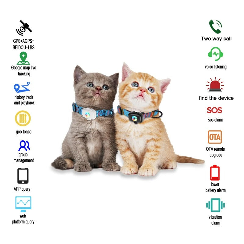 4G Dog GPS Tracker Smart Collar for Pets Dogs Cats No monthly fee No subscription No Hidden Fees Anti-Lost Alarm | Welvett