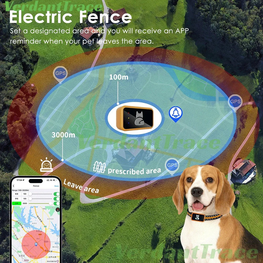 VerdantTrace Small Pet GPS Tracker 4G Tracker Collar Anti-Lost Real Time Dog Ca Tracking Long Battery Life | Welvett