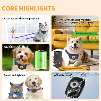 4G Dog GPS Tracker Smart Collar for Pets Dogs Cats No monthly fee No subscription No Hidden Fees Anti-Lost Alarm | Welvett